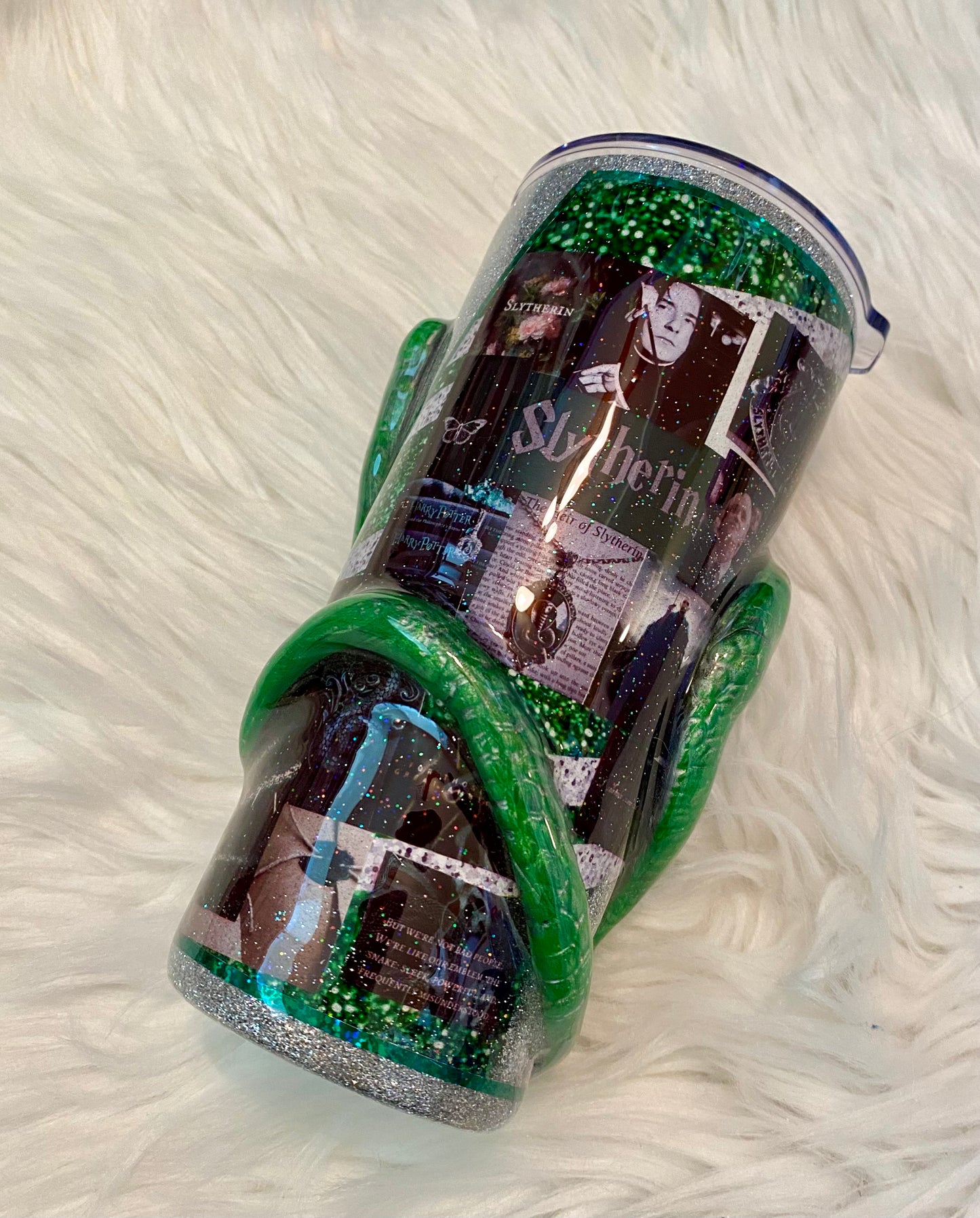 Slytherin Tumbler (Hand Sculpted 3D Tumbler)