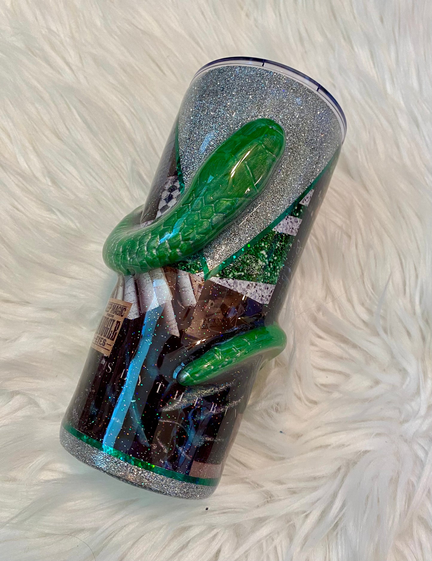 Slytherin Tumbler (Hand Sculpted 3D Tumbler)