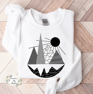 Boho Geometric Mountain sweatshirt, Women, stars, sarcastic, boho