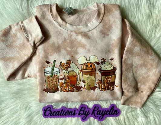 Coffee Lover Fall Tie Dye  sweatshirt