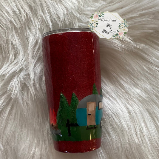 3D Camper Tumbler (Hand Sculpted 3D Tumbler)