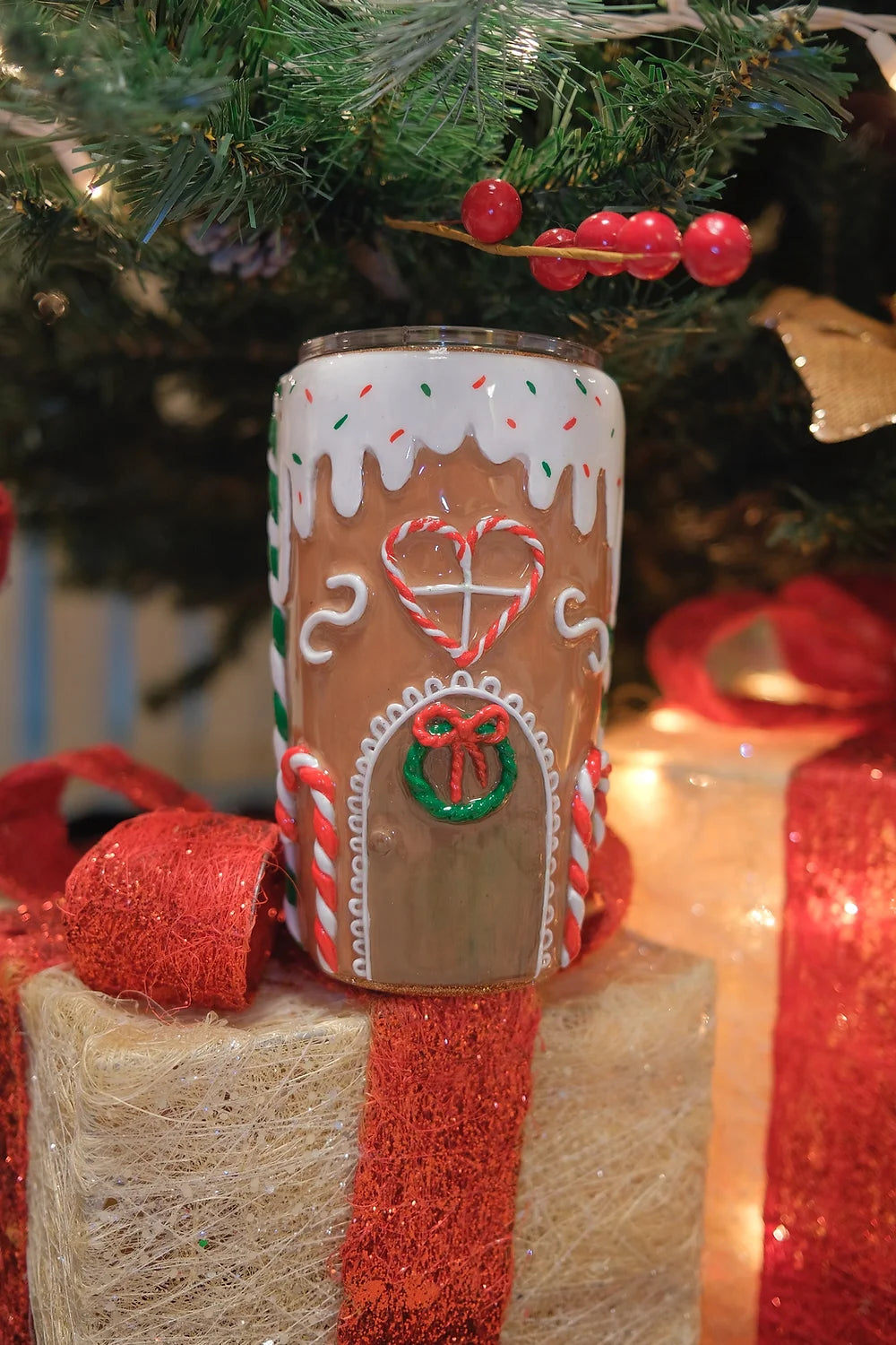 3D Gingerbread House Tumbler (Hand sculpted)